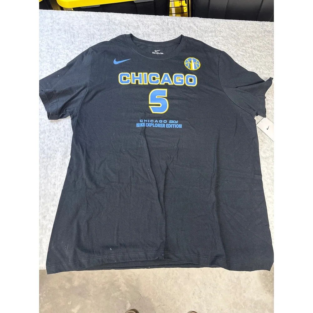 Nike Chicago Sky Angel Reese 5‎ Explorer Edition Black T-Shirt Mens XXL M11332